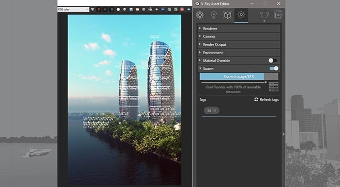 V-Ray Swarm vo V-Ray pre Rhino